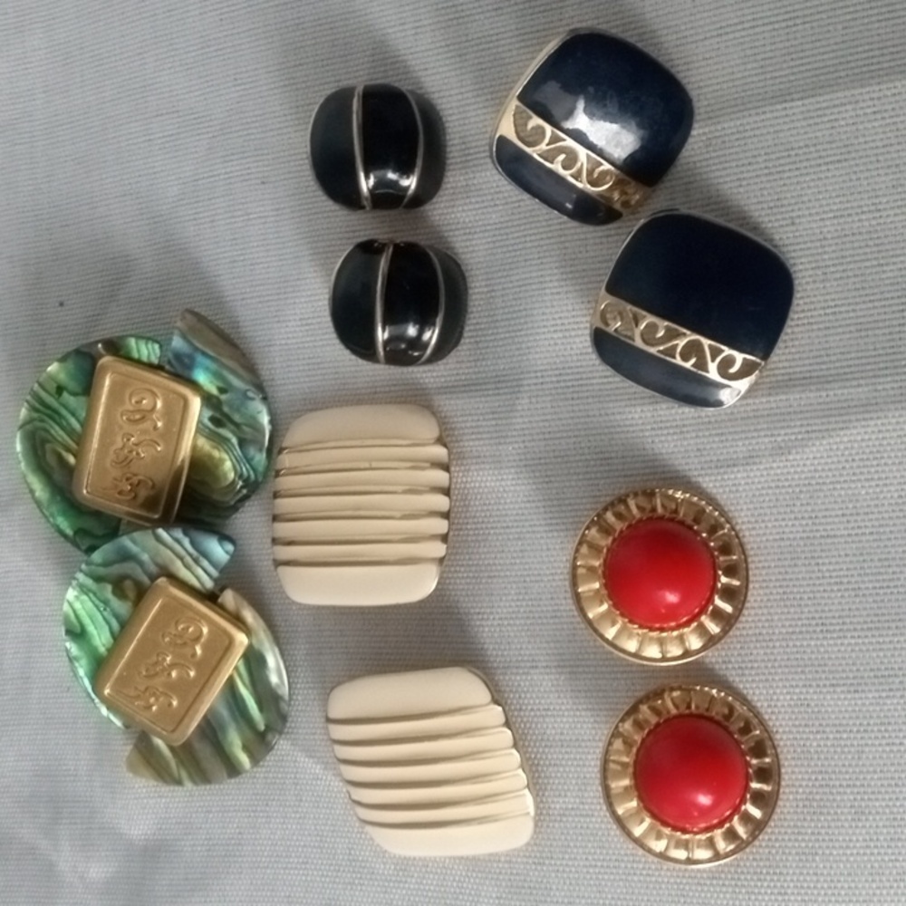 Signed Vintage Earring Lot P.E.P,Fifth Avenue and Others